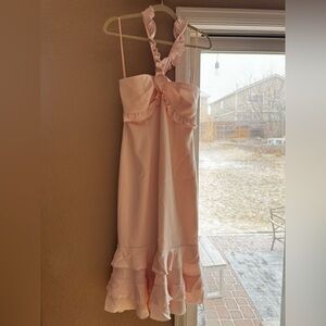 Cinq a Sept Light Pink Ruffled Kids Dress